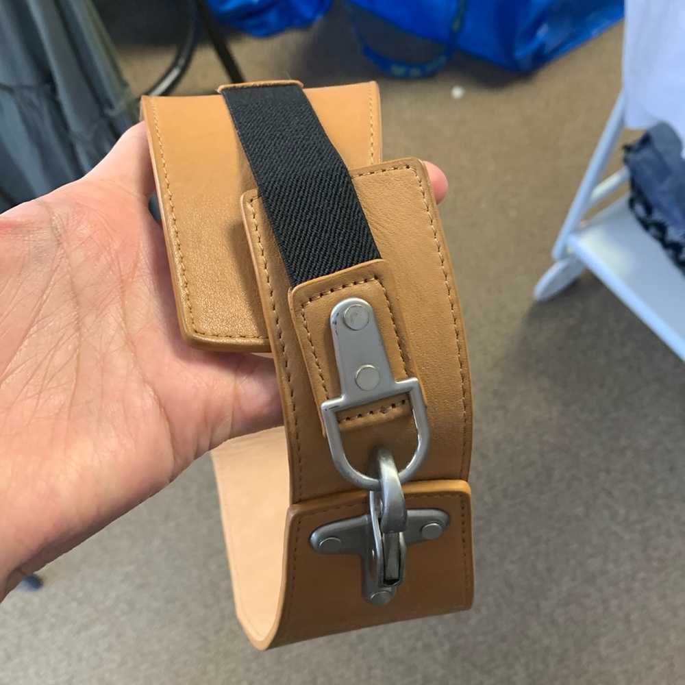 Tan Leather Belt with Silver Buckle